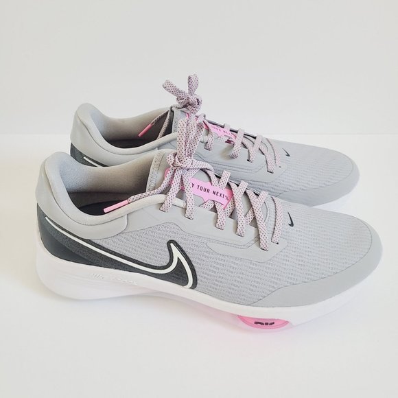 NEW Nike Infinity Tour NEXT% Golf Shoes DC5221-060 Size 8 Wolf Gray Pink - Picture 3 of 7